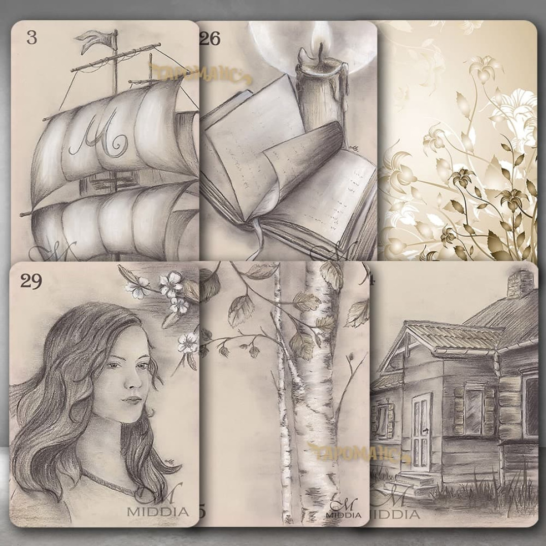Ленорман Сепія Міддія (Middia Lenormand 3 Mini Sepia)