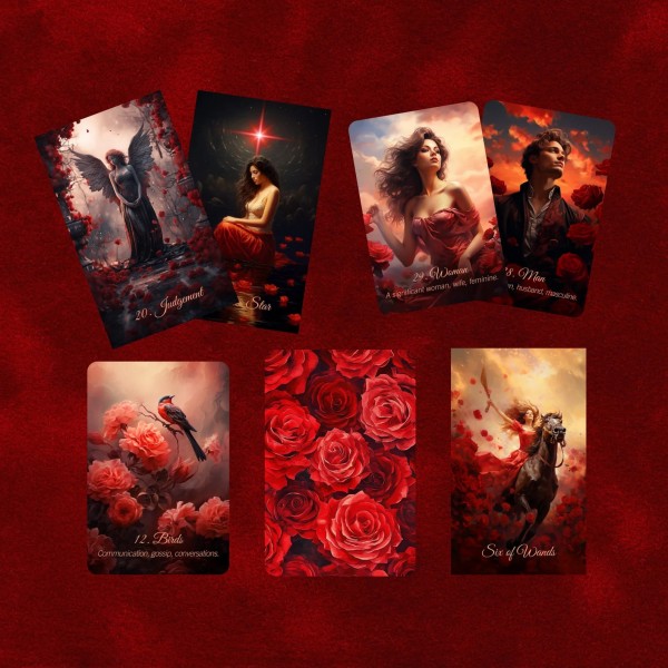 ЛЕНОРМАН АЛАЯ РОЗА ЛЮБВИ (SCARLET ROSE LOVE LENORMAND)